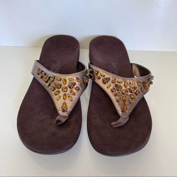 COPY - Vionic Pearl Jeweled Bronze Sandals - Picture 4 of 11